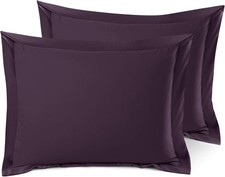 Soft Pillow Shams Set of 2 - Double Brushed Standard 20"x26" 28 - Purple