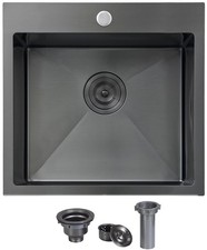 VCCUCINE 18x18 Inch Gunmetal Black Bar Sink Drop in,18 Inch Topmount RV Small...