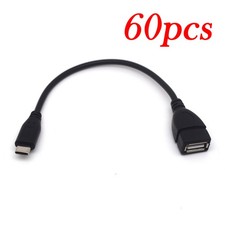 60pcs USB 3.1 Type-C Male to USB Type-A Female OTG Adapter Converter Cable Cord