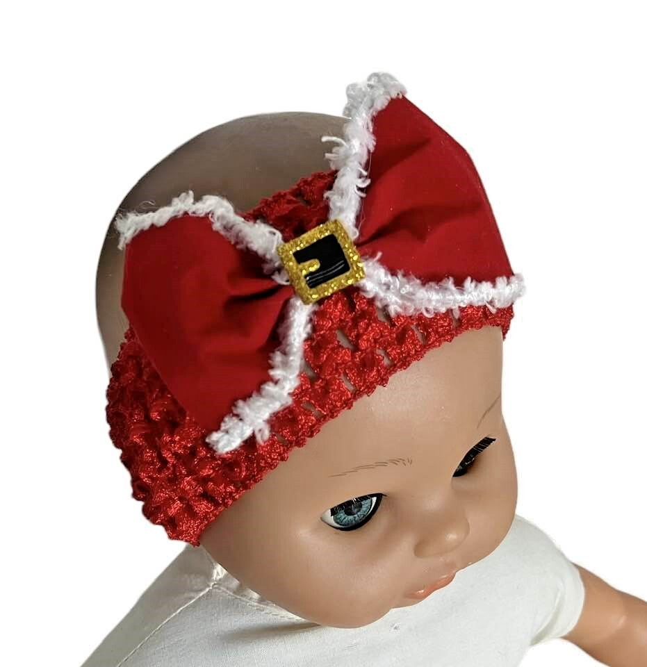 Papá Noel moño de pelo Papá Noel diadema roja bebé recién nacido vendedor del Reino Unido