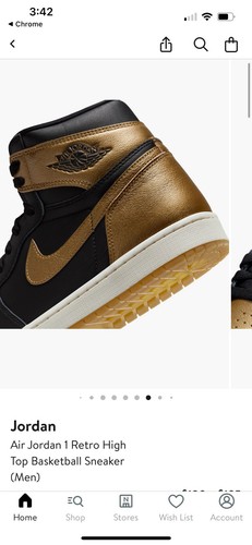 Nike Air Jordan 1 High OG Black and Gold Size 14 - Bild 7 von 19