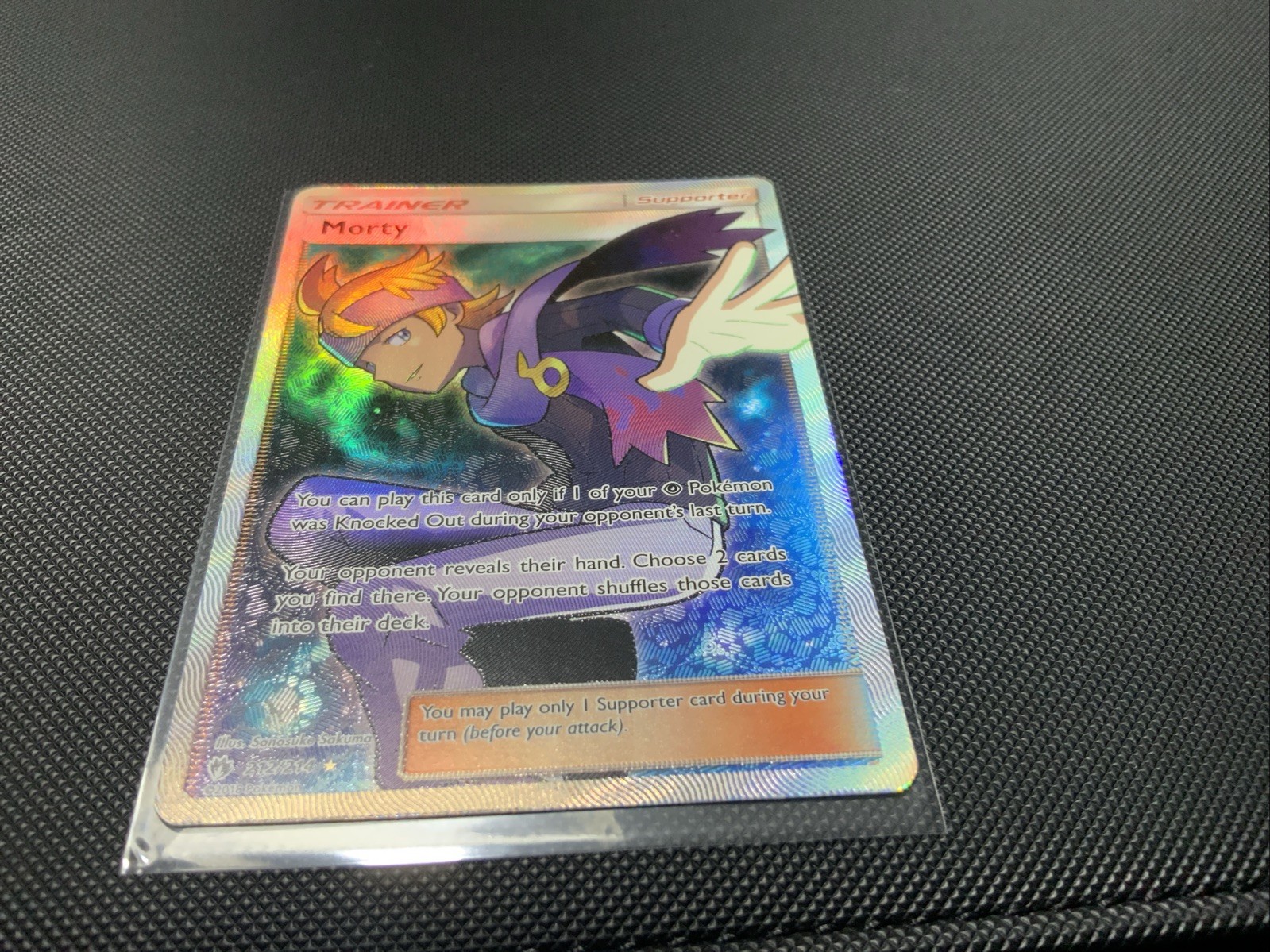 Pokémon TCG Morty Full Art Holofoil Card 212/214 SM Lost Thunder