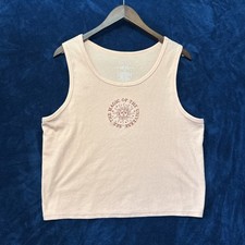 Zoe Liv Womens Celestial Moon Tank Top 1x Peach Embroidered Magic Of Universe