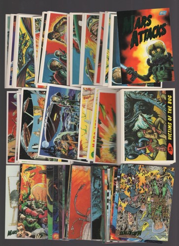 Juego de 100 cartas coleccionables Topps de Mars Attacks Archives 1994