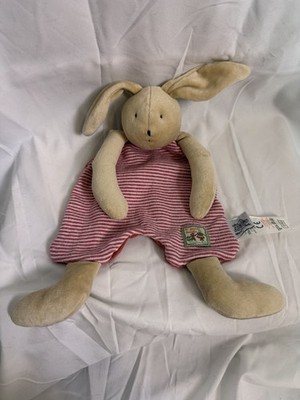 Moulin Roty La Grande Famille Bunny Rabbit Sylvain Comforter Stripes Baby Lovey