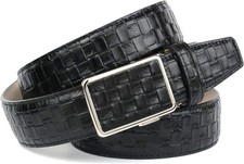 Anthoni Crown Men 2317FM10 Belt Leather Belt, Black, 85