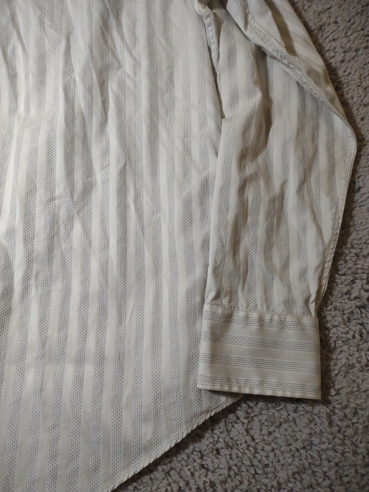 Bugatchi Men White Striped Button Long Sleeve Geo… - image 17