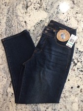 Curve Appeal Women s 8/29 Tummy Tucking High Rise Straight Jeans Dark Wash NWT