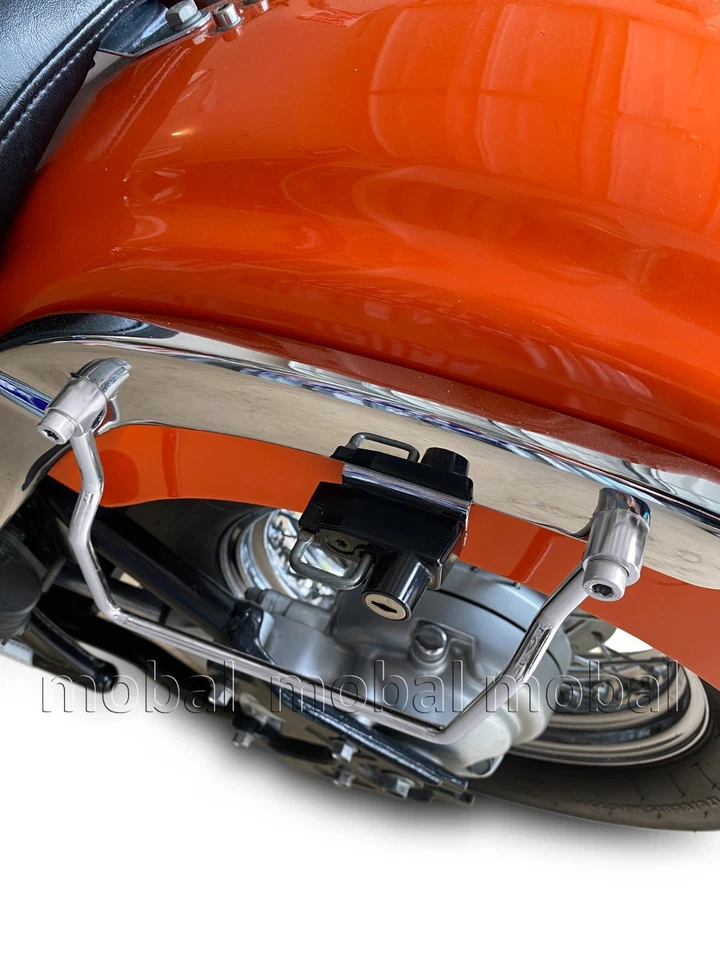 1998-up Yamaha V Star 650 Classic Saddlebag Support Brackets Bar Chrome Mount - Image 2 of 4