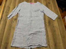 Isaac Mizarahi Dress, Women's Size Medium, Blue White, Striped Long Sleeve Dress