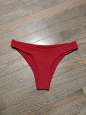Zaful Red Burgandy Ribbed Bikini Bottoms Size M 6 New NWT