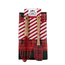 cook with color holiday apron kit NEW Gift Set Christmas silicone utensils