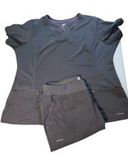 Healing Hands womes scrub set. Top 3xl Bottoms XLP Black EUC
