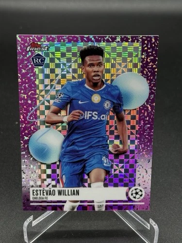 2025-26 Topps Finest UEFA Estevao Willian checkerboard refractor RC rookie
