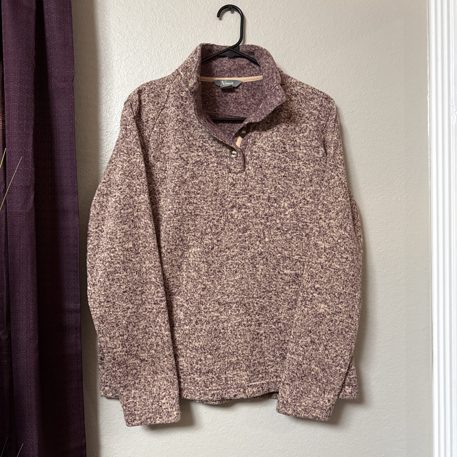 RB23 Natural Reflection button Collar fleece pull… - image 1