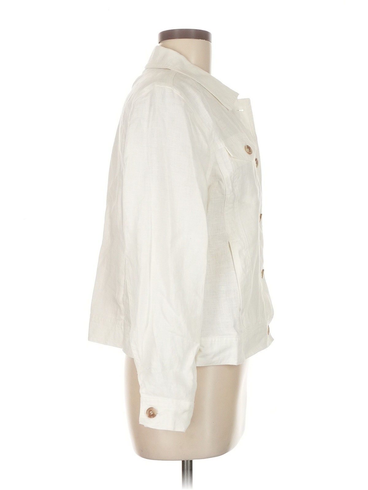Coldwater Creek Women Ivory Long Sleeve Button-Do… - image 3