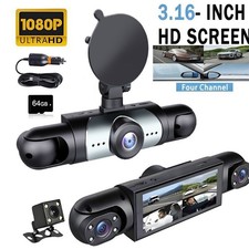 360  4 Channel 1080P HD Car Dash Cam Front and Rear Inside Left Right  Camera