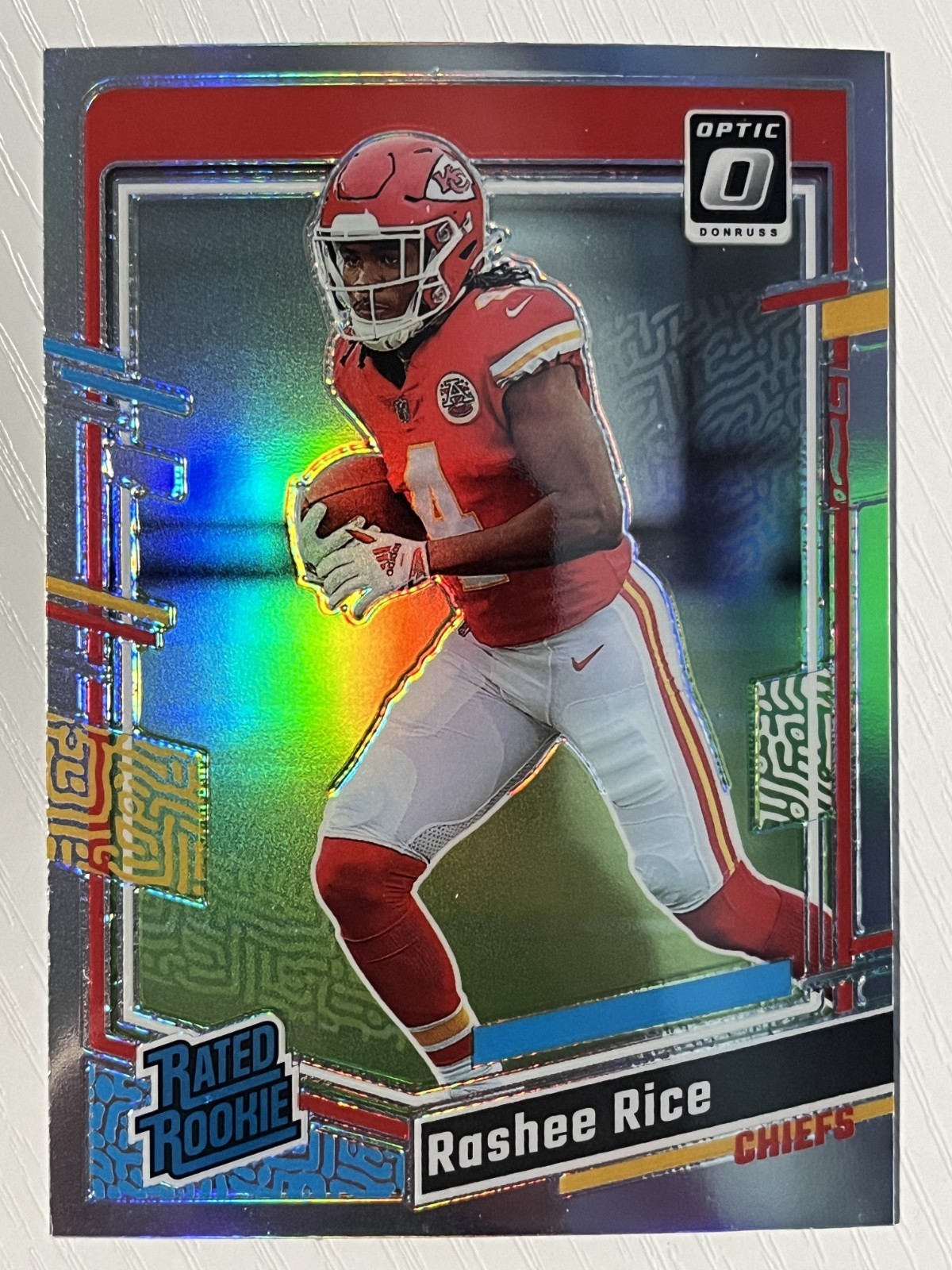 Rashee Rice 2023 Panini Donruss Optic Silver Holo Prizm RC #257 Chiefs
