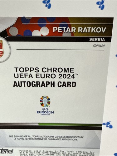 Petar Ratkov - 2024 Topps Chrome UEFA Euro Soccer National Debut Autograph AUTO - Picture 11 of 16