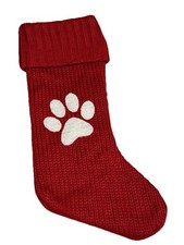 Target Wondershop Knit Dog Puppy Paw Print Embroidered Christmas Stocking Pocket