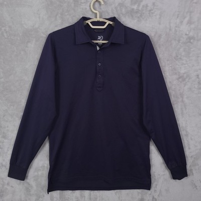 Zero Restriction Polo Shirt Mens Medium Navy Blue Long Sleeve Tour Series Golf