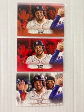 2025 Topps Stadium Club Yanier Diaz (3) Orange Foil Red Foil and Base