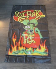 Rat Fink Banner Flag 3x5  feet Hot Rod Speed Shop Auto Mechanic Garage  Man Cave