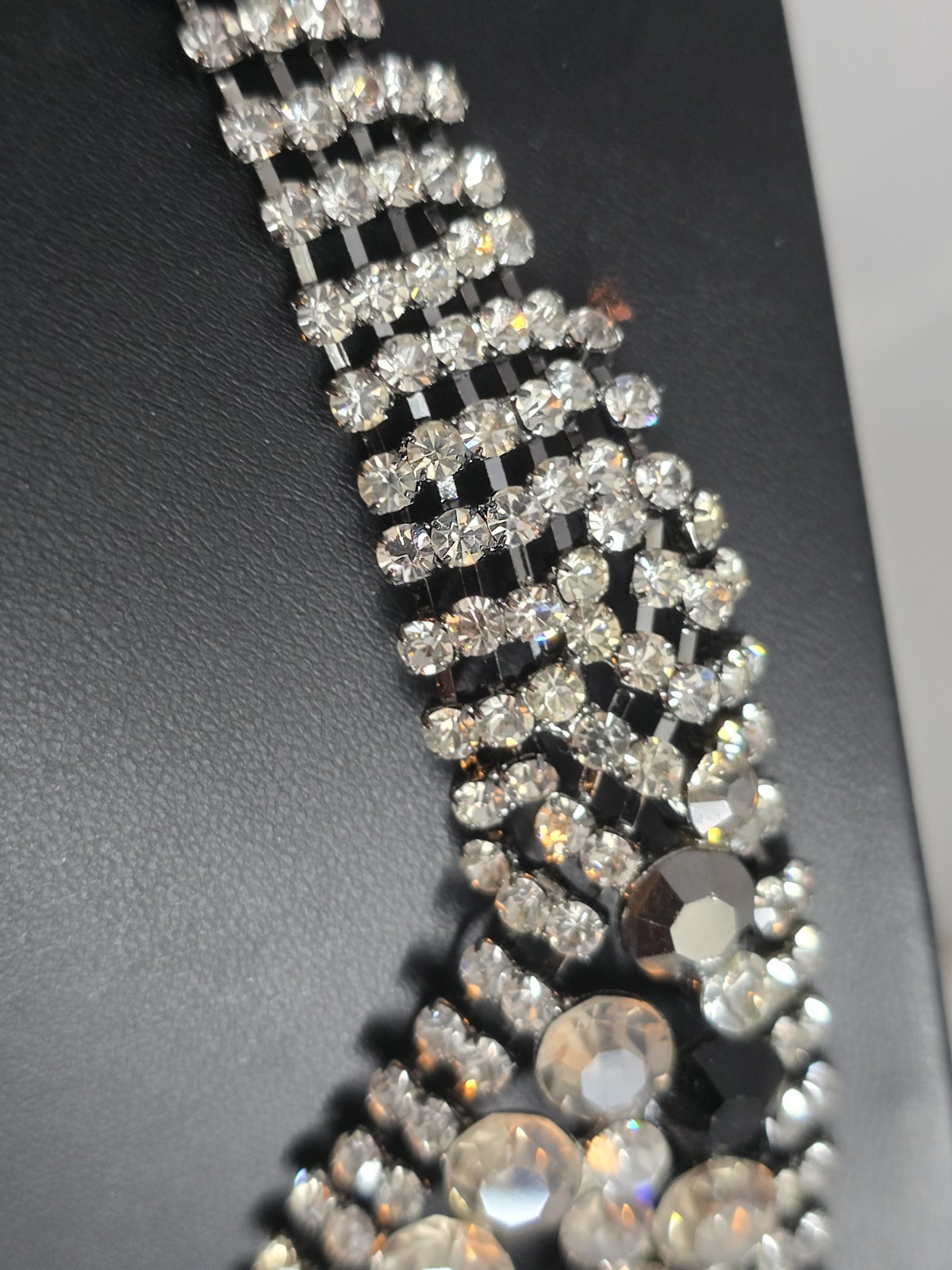 Large Rhinestone Statement Butterfly Wing Bib Nec… - image 9