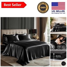 Machine Washable Twin Satin Sheet Set - 3-Piece Luxury Bedding for Restful Sleep