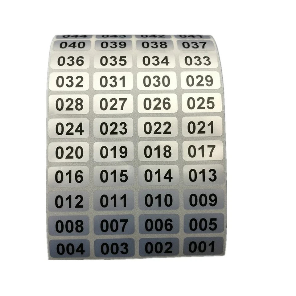Uncounted Sticker Consecutive Number Inventory Stickers Waterproof 0.39 x 0.78 Inch Black ...