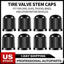 Black Plastic Tire Valves Air Dust Cover Stem Cap 8x For Wheel Car Suv Bike Black Plastic Tire Valves Air Dust Cover Stem Cap 8x For Wheel Car Suv Bike