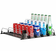 5Pcs Soda Can Organizer for Refrigerator Self-Pushing Drink Black