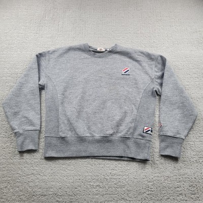 Superdry Sweatshirt Womens 10 Gray Logo Crewneck Fleece Pullover Casual