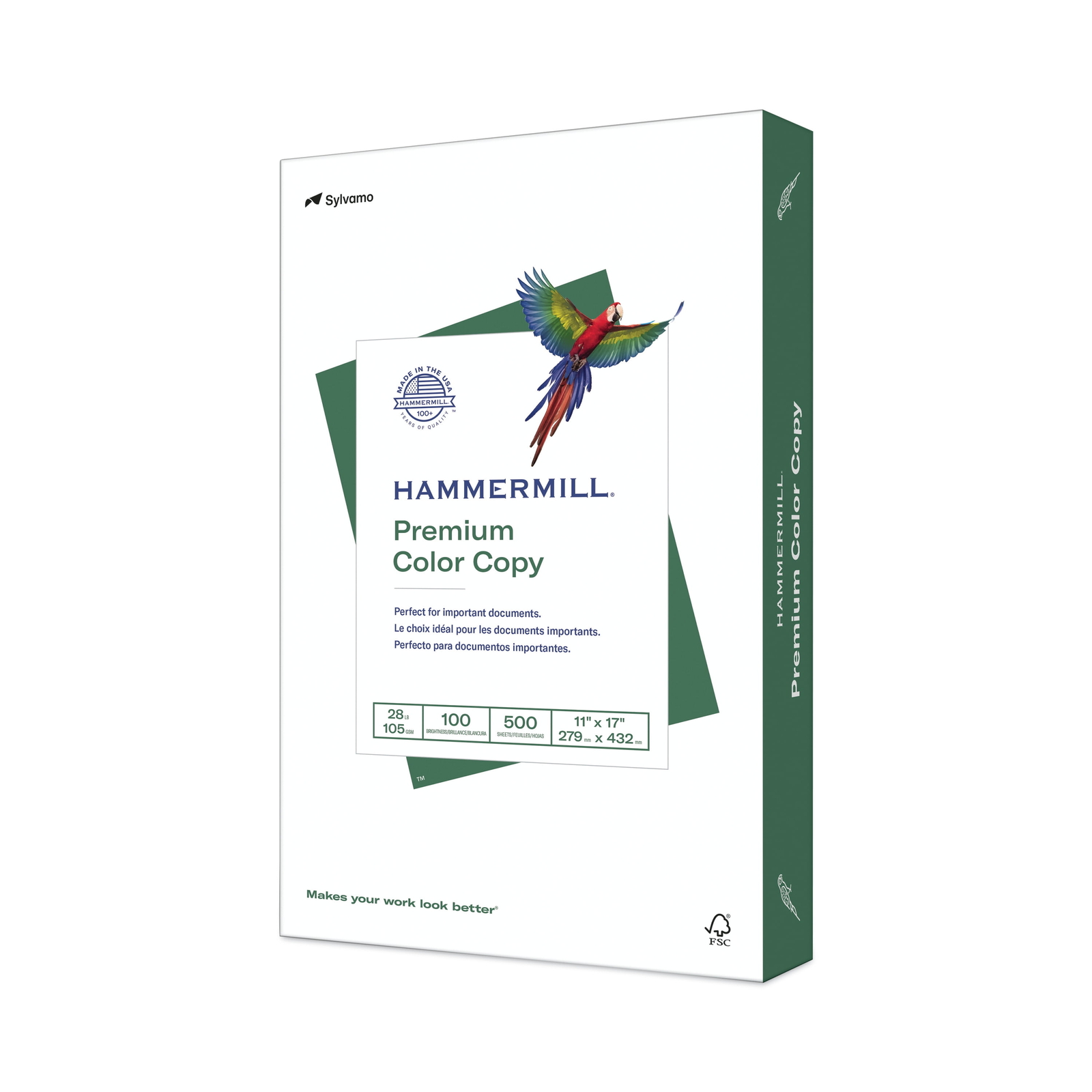 Printer Paper, 28lb Premium Color Copy, 11x17, White, 1 Ream, 500 Sheets