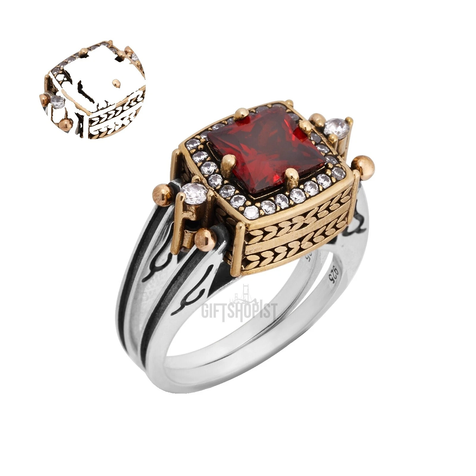 Joyería de Moda Piedra Rubí Negro