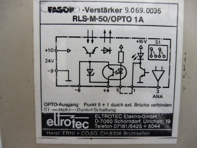 1 x ELTROTEC Verstärker RLS-M-50/OPTO 1A