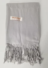 Pashmina Large Soft Plain Shawl Wrap Scarf for Women - Grey Silver New