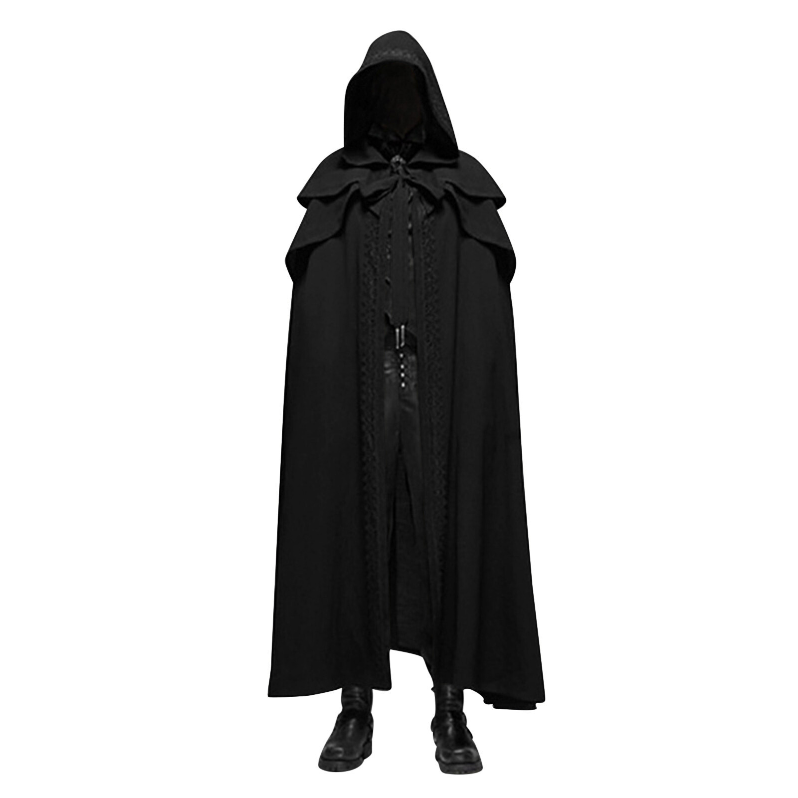 Halloween Unisex Cosplay Hooded Cloak Robe Medieval Witchcraft Cape
