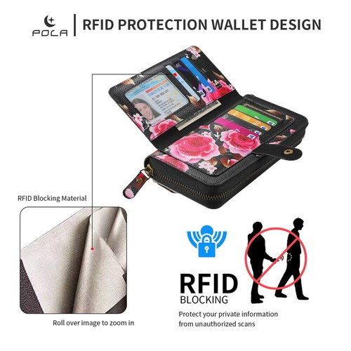 Large Capacity Wallet Handbag Removable Phone Cover For Samsung S22 S23 S24 Case - Picture 83 of 84