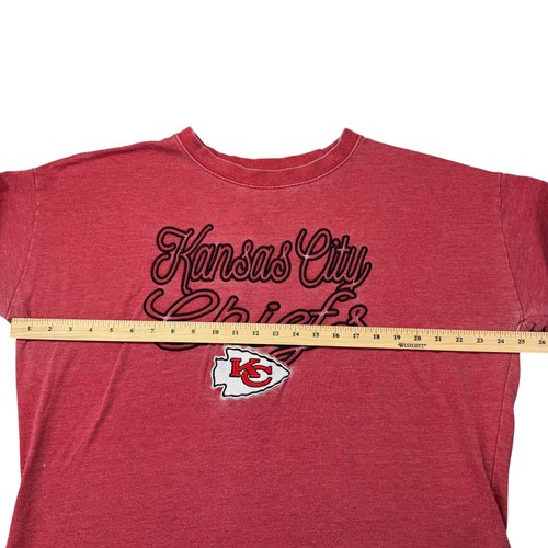 Kansas City Chiefs Sweatshirt Women's Extra Large Red Grunge Embroidered Y2K Top - Picture 10 of 11