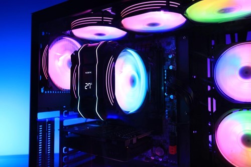 Dual-PWM Fans CPU Cooler with Real-Time Temperature Display & ARGB Lighting - Picture 10 of 10