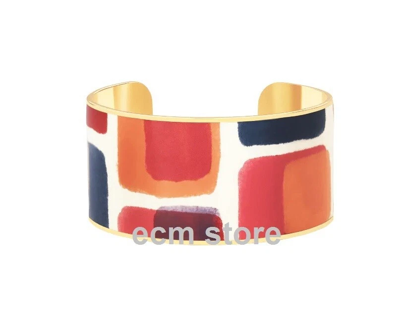 Manchette Vega 3 cm rouge salsa Bracelet jonc bijoux femme art moderne /EBRE - Photo 1/1