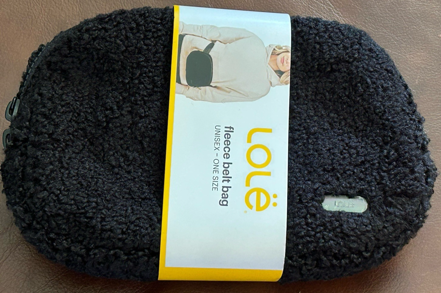 Lole Unisex Adjustable Black Fleece Belt Bag or Crossbody One Size