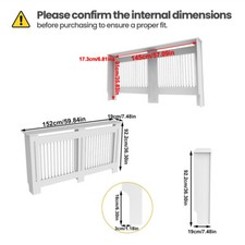 Extra Tall Radiator Cover 92cm Height MDF Cabinet Grill Shelf Furniture S/M/L/XL