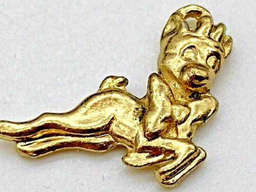 Gold Metal Small Deer Fairy Tale Character Pendant No Chain - Picture 2 of 11