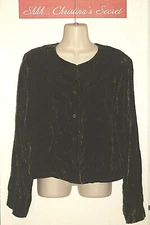 VINTAGE FIELD MANOR Jacket Silk Rayon Velvet Brown Black Modern Classics Sz M 