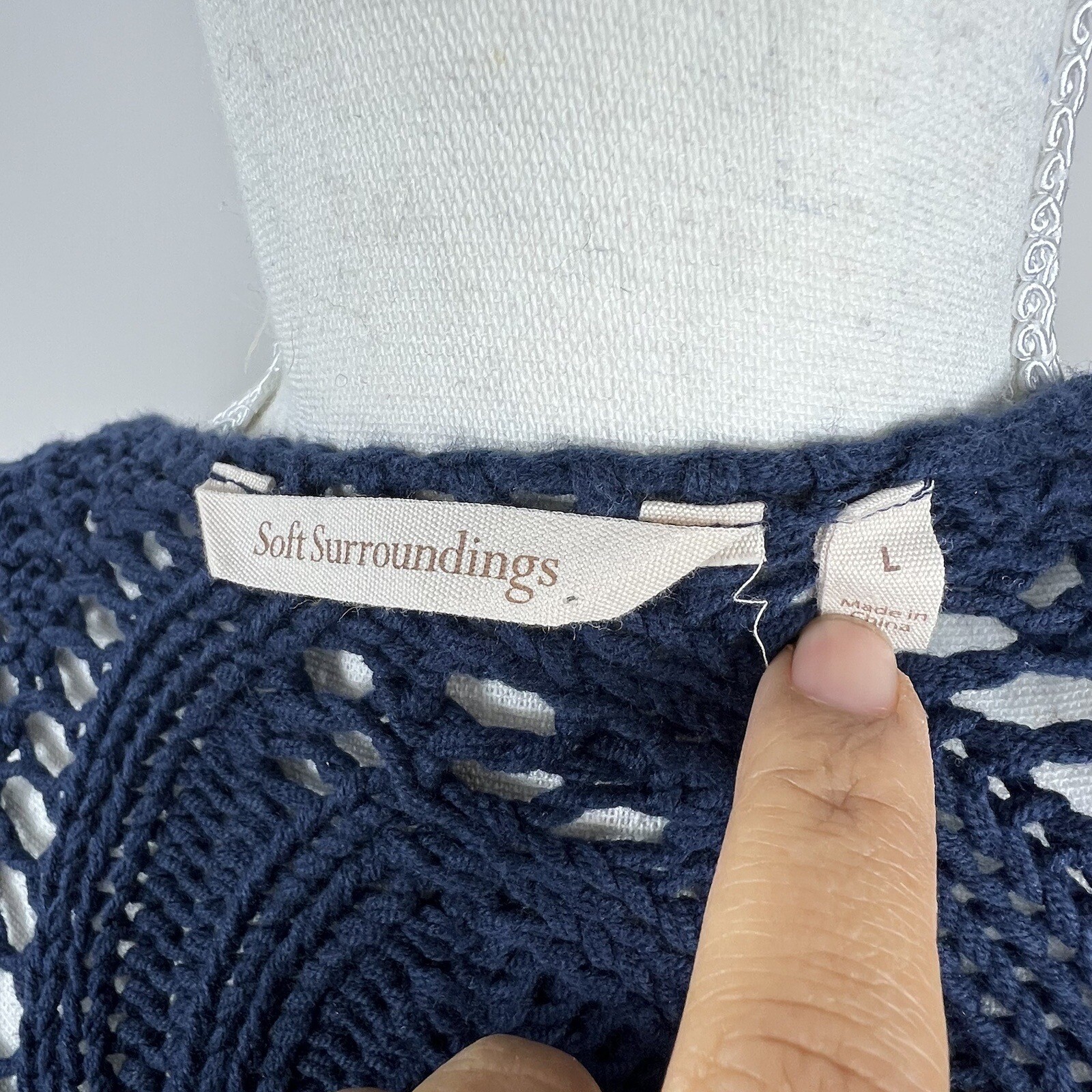 Soft Surroundings Navy Blue One-Button Cardigan S… - image 8