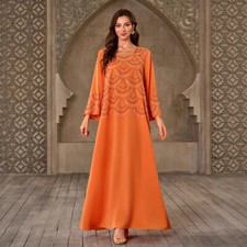 Dubai Women Muslim Abaya Maxi Dress Evening Kaftan Long Robes Moroccan Dresses