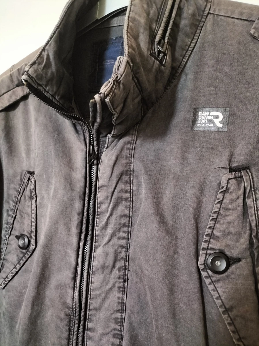 G Star Raw Overshirt Style Jacket Chuck Denim Grey Size XL Utility Zips Y2K