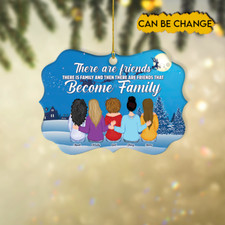 Personalized There Are Friends Become Family Christmas Ornament